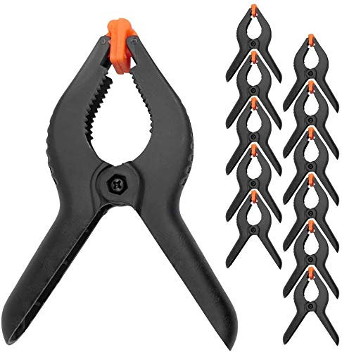 LATERN 10Pcs Plastic Spring Clamps, 6 Inch Extra Strength Work Clips Heavy Duty Plastic Muslin Clamps for Photo Studio Woodwork Artwork
