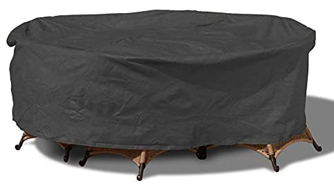QINZC Garden Furniture Set Covers,Round Outdoor Waterproof Table Chairs And Sofas Oval Protective Cover 210d Oxford Fabric Anti-Uv Rip Proof Dustproof,230x110cm
