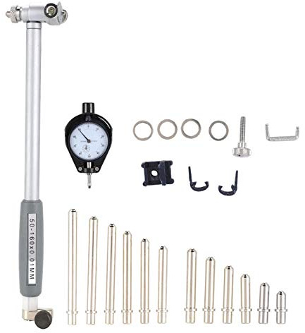 Kit misuratore di alesaggio quadrante del cilindro, strumenti di misura calibro del quadrante degli strumenti 50-160mm Strumento di misurazione dell'indicatore quadrante(Inner diameter scale 50-160)