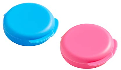 Ezy Dose Daily Round Pocket Pharmacy Pill Organizer, Blue & Pink, 2 Pack