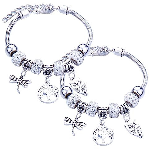 LuLiyLdJ 2er-Pack Damenarmbänder, Edelstahl-Gliederarmbänder, Statement-Armbänder, Herren- und Damenarmbänder