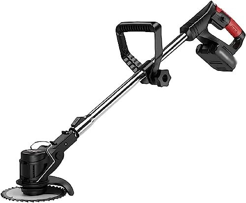 NAKEAH String Trimmer Electric Lawn Mower Small Household Lawn Mower The Best Assistant for Gardens and Farms with Plastic Blade (Size : Battery*2)