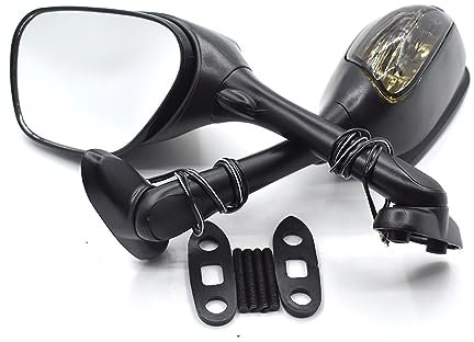 BLNETU Motorradspiegel Motorradspiegel Für Suzuki K6 K7 K8 GSXR600 GSXR 750 GSX-R 1000 SV650 SV1000 Motorrad Rückspiegel Seite Spiegel Blinker Licht Motorradspiegel