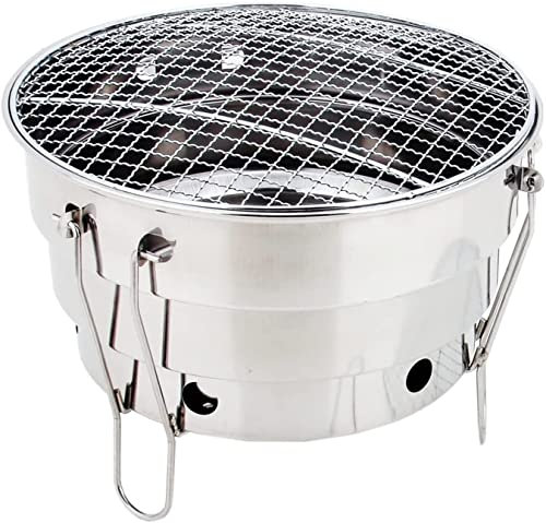 Parrilla de gas Parrilla de barbacoa de carbón Barbacoa plegable portátil Parrilla de carbón Cubo de barbacoa Mini barbacoa de acero inoxidable para exteriores