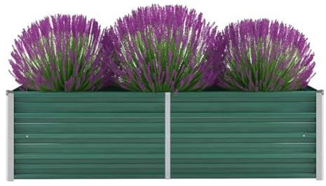 ShGaxin Lit surélevé de Jardin Acier galvanisé 160x40x45 cm Vert,Bordure Pierre,Kit Gabion,Gabion Jardiniere