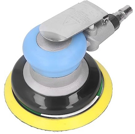 Lijadora de Aire, Lijadora Orbital Aleatoria de Aire de 5 Pulgadas Lijadora de Palma Neumática de 12000 RPM Máquina de Lijado Neumática Orbital Amoladora de Palma Lijadora de Coche