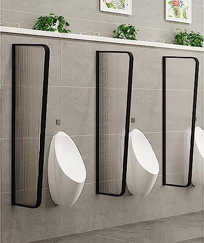 Urinal-Trennwand-Schutzschirm Urinal-Trennwand-Trennwand, Innenteilerraum-Milchglasplatte Mit Matel-Rahmen, Freistehender Wandteilerschirm, Für Badezimmer/Hotel/Öffentliche Toiletten (Schwarz P
