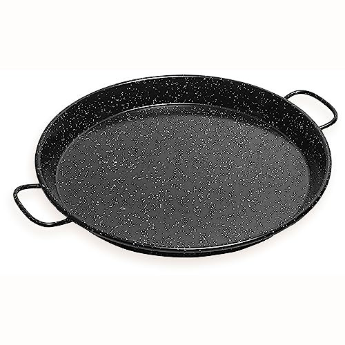 briebe Paellera Valenciana Inducción Esmaltada 10 cm, Acero Esmaltado, Mini Paella, Aperitivo, Degustación, Apta para Vitrocerámica, Fuego, Gas, Horno, Levante Negro Jaspeado