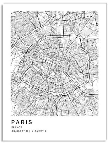Leinwanddruck Lissabon, Paris, London, Madrid, Stadtplan Der Welt, Nordisches Poster Und Druck, Wandkunst, Leinwandgemälde Für Wohnzimmer, Dekoration, Geschenk, 30 X 45 Cm, Ohne Rahmen