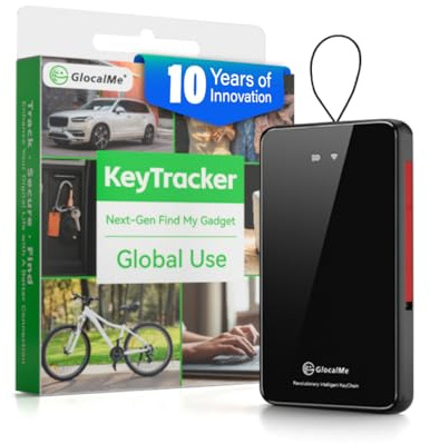 GlocalMe KeyTracker, 4G LTE Globaler GPS Tracker für Kinder, Fahrzeuge, Gepäck & Wertsachen, Smart Tag mit GPS, AGPS, LBS, Bluetooth, Wi-Fi und Aktiv-Radar Ortungstechnologien, Echtzeit-Tracking