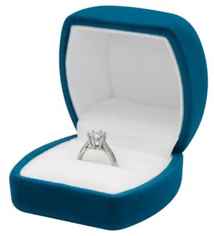 FuninCrea Caja de Anillos, Caja de Joyería de Terciopelo para Anillos para Boda Propuesta Compromiso, Caja Anillo Compromiso Pequeño Cajas de Almacenamiento de Anillos para Collares Pendientes