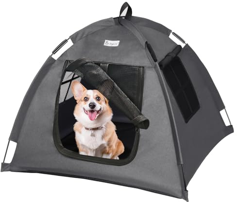 Cat Tent Outdoor/Indoor, Cat and Dog Waterproof Tent House, Outdoor Dog Bed Washable, Indoor/Outdoor Cave Nest Bed Small Dog Tent for Cat, Bunny and Small Animal (Gray, S)
