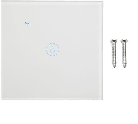 Yhenlovtt Interruptor inteligente de caldera táctil de pared con WiFi de 40 A, 2,4 G, interruptor temporizador con control de aplicación y funciones de activación de voz (blanco)