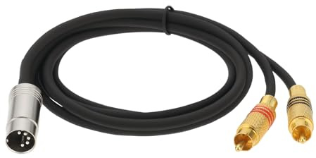 YINETTECH 1 x 5 Pin Male to 2 RCA Male Phono Male Audio Cable Compatible with Bang Compatible with Naim Black 3FT