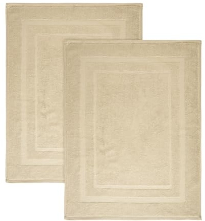 NELLA BIAGINI Alfombra de baño, juego de 2 unidades, absorbente, lavable, 50 x 70 cm, 100% rizo de algodón, 700 g/m², resistente, elegante, modelo Minerva
