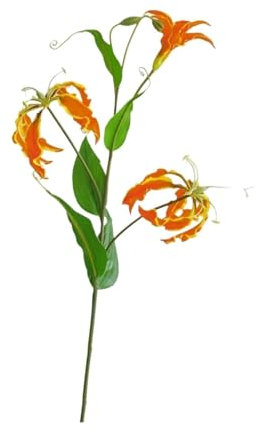 WENH Fleur Artificielle de lys de 77 cm, décoration d'intérieur, Ornement, Arrangement de Mariage, Guide, Arrangement Floral, lys Flamboyant(Orange)