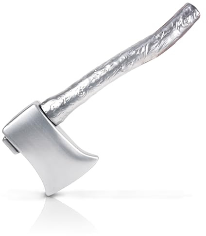 Hoappa Plastic Axe Prop for Halloween Costume, 41cm Silver Eye Catching Fake Axe for Fancy Dress Accessory, 1 Pack