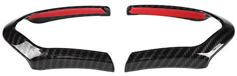 Rivestimento del Volante dello Sterzo, 1 Paio di Adesivi Decorativi del Volante (perforazione) per la Decorazione (stile fibra di carbonio)