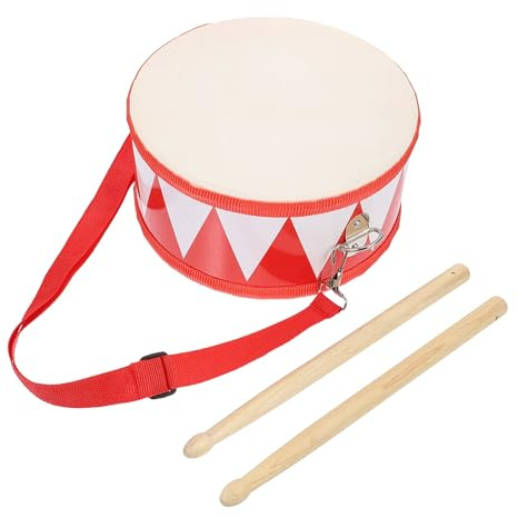 Kids Drum Set, 8 Inch Musical Instrument Toy Childrens Drum Wooden Drum Set With Shoulder Strap And Drumstick,Educational Musical Toys Drum,Double Sided Kids Drum Toy for Boys Girls