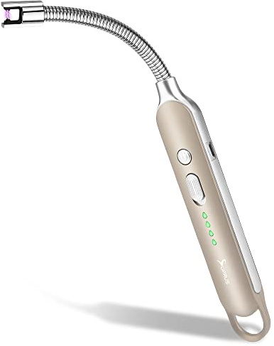 SUPRUS Arc Winddicht Flammenloser elektrischer Feuerer USB wiederaufladbarer Langer Flexibler Hals mit LED-Batterie-Display
