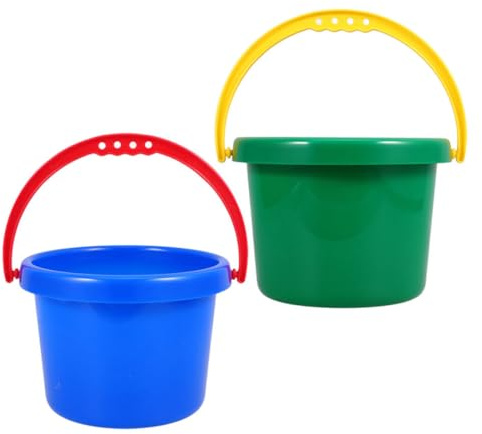 HOMOBABE Sandspieleimer 2 Stück Aus Kunststoff Kleiner Sandeimer Für Kinder Geeignet Für Sommerferien Sandburgen Bauen Und Outdoor Aktivitäten Farbenfroh Und Robust