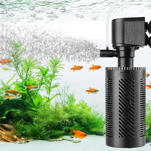 hygger Filtro Interno per Acquario, 800L/H 10W Regolabile Fish Tank Filter, Power Quiet Aquarium Filter per 55-110L Freshwater And Saltwater Aquariums