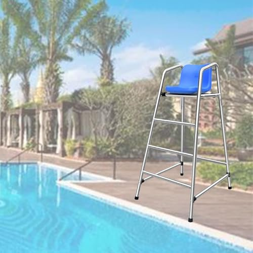 Sedie da bagnino e sgabelli a scala da arbitro, resistenti e autoportanti, in acciaio inox, per piscine, spiagge e patii