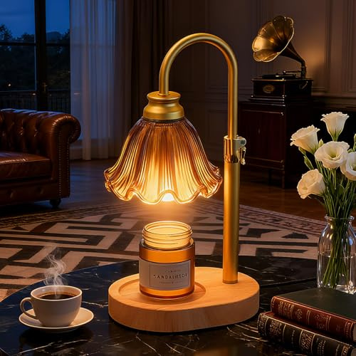 Flower Candle Warmer Lamp with Timer & 4-Level Dimmer, Adjustable Height