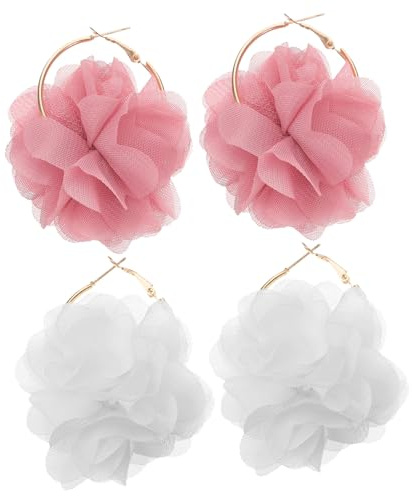 FOMIYES Boucles D'oreilles Pendantes Lot de 2 Paires de Fleur pour Femmes, Alliage Léger et Confortable, Style Usage Quotidien ou Rendez-vous