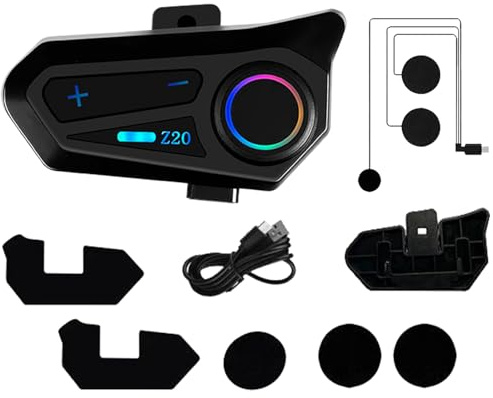 Auricolare interfono per moto, wireless, IPX6, impermeabile, con cancellazione del rumore, dispositivo di comunicazione bluetoth per ciclisti da turismo, scooter da corsa, audio interfono a