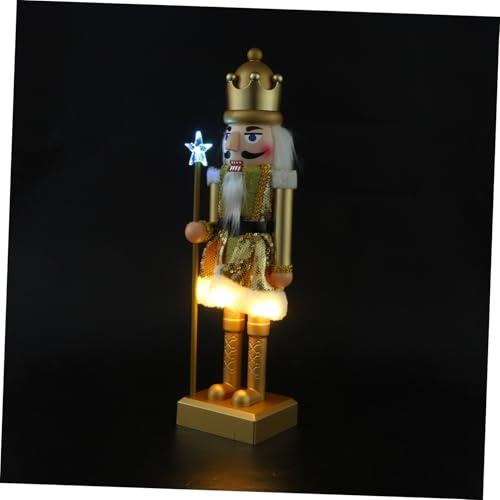 Healifty Casse-Noisette de Noël Lumineux Figurine de Soldat Décorative Ornement de Table pour Fêtes pour Cheminée ou Étagère avec Détails