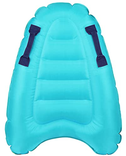 Aumotop Mini-Pool Schwimmt Aufblasbares Surfbrett für und Erwachsene, Schwimmbrett, Strandpool, 220 Lb Tragfähigkeit, Wassersport, Blau/Rosa (Blau)