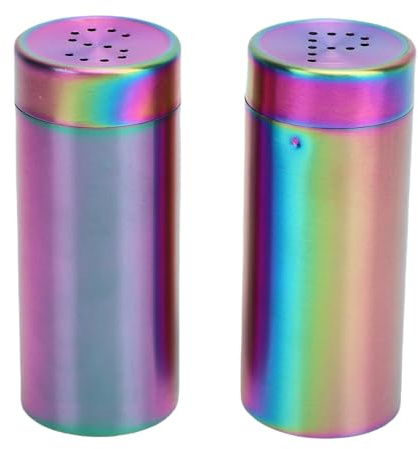 Yechiry Juego de 2 Saleros de Acero Inoxidable 304, Dispensador de Sal de Metal con Tapa Hermética, Ideal para Barbacoa, Hornear, Cocinar y Cenar en la Cocina