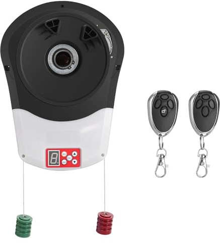 Motor persiana enrollable eléctrico, abridor de puertas de garaje enrollable con mando a distancia, 800 N para superficie hasta 22 m²