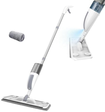 Trapeador en Aerosol: Herramienta de Limpieza en y húmedo, de trapeador para Piso con Tanque de Agua Recargable, Limpiador con Mango en Aerosol de fácil presión, trapeadores Planos de
