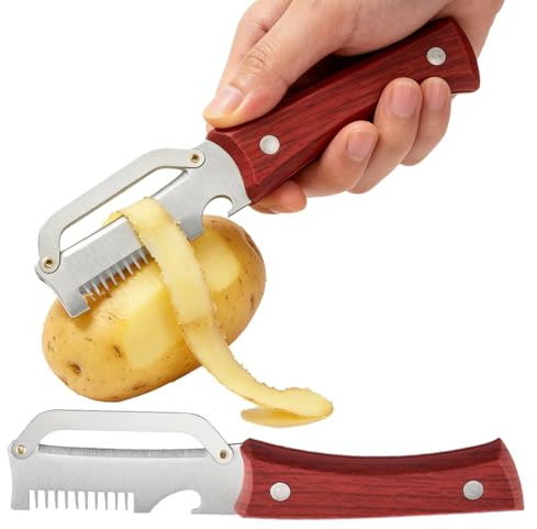 Gröna lökskärare – multifunktionell skalare i stål | vårlök och grönsaksskärare, för gurka potatis vitlök frukt sockerrör camping