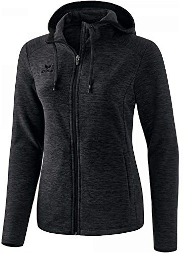 Erima Damen Wärmende Fleecejacke (2061902), schwarz melange, 42
