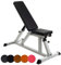 ScSPORTS® Hantelbank - Verstellbar, 7-fach Rückenlehne/4-fach Sitz, Stabil, bis 200 kg, Dickes Polster, Gummifüße - Schrägbank, Trainingsbank, Bauchtrainer, Fitness, Gym (Modell 2, Schwarz-Struktur)