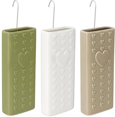 Hochwertige Luftbefeuchter 3-teiliges Set - Füllmenge 230ml - für Heizung aus Keramik - glänzend glasiert - Luftreiniger Wasserverdunster Verdamper verdunster Klima - Herz