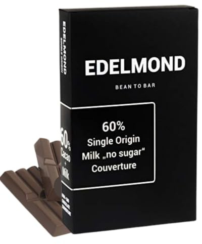 Edelmond Bio Kuvertüre 60% Milch 2 x 250 g, Low Cadmium gesüßt mit Milchzucker