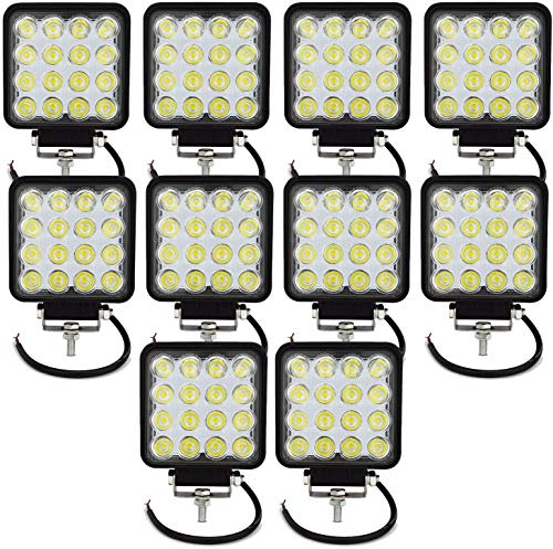 Willpower Led Arbeitsscheinwerfer Scheinwerfer 12V 24V 4 für Auto Traktor | 10x Zusatzscheinwerfer Rückfahrscheinwerfer 48W, 6000K Weiß, IP67 Wasserdicht, Offroad Beleuchtung für ATV LKW KFZ Boot