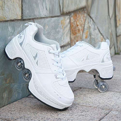 HUOQILIN Unisex-Kinder Skateboard Schuhe Kinderschuhe Mit Rollen Skate Shoes Rollen Schuhe Sportschuhe Laufschuhe Sneakers Mit Rollen Kinder Jungen Mädchen