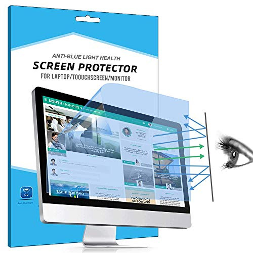 FiiMoo 18.5 Inch Computer Anti Blue Light Screen Protector, [2 Pack] Anti Glare Filter Film Eye Protection Blue Light Blocking Screen Protector for Desktop Monitor 18.5 16:9