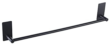 KES Svart handdukshållare påklistrad handdukshållare väggmonterad SUS304 rostfritt stål handduksstång självhäftande 56 cm, A7000S50B-BK