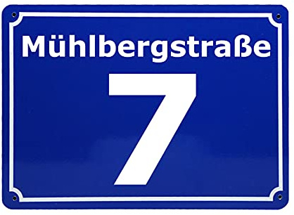 CGFN Numéro de maison personnalisé bleu avec nom de rue, plaque de numéro de maison en alliage d'aluminium, personnalisable avec nom de rue, différentes tailles au choix