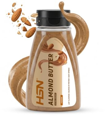 HSN Crema de Almendra 180g | 100% Almendras Tostadas. Textura Fluida Extra Cremosa con Dosificador. Sin Aceite de Palma ni Sal ni Azúcares Añadidos