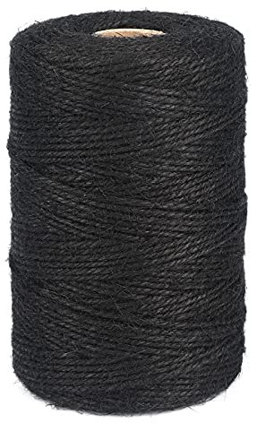 KINGLAKE Black String Twine, 200m 2mm Jute Garden Twine Craft String for Crafts, Gift wrapping,Gardening,Packing,Christmas Decoration