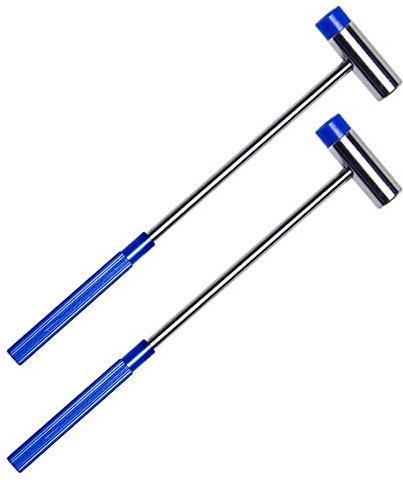 Domire tuning hammare hantverkshammare mini hammare gummihammare dubbelt huvud liten hammare plastmetallhuvud smycken klubba avstämningshammare 2 st blå