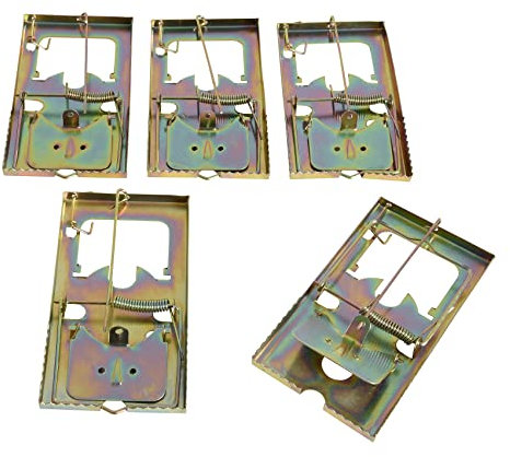 ESTEXO Rattenfalle Mäusefalle Schlagfalle 5er Set Nagetierfalle Köderfalle Metall Falle