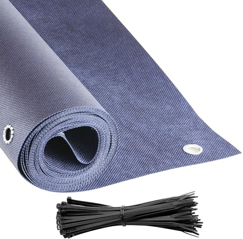 COVER IT Balkon Sichtschutz nach Maß 85 cm Dunkelblau | Balkonsichtschutz Meterware wetterfest mit Ösen für Balkon, Terrasse & Geländer